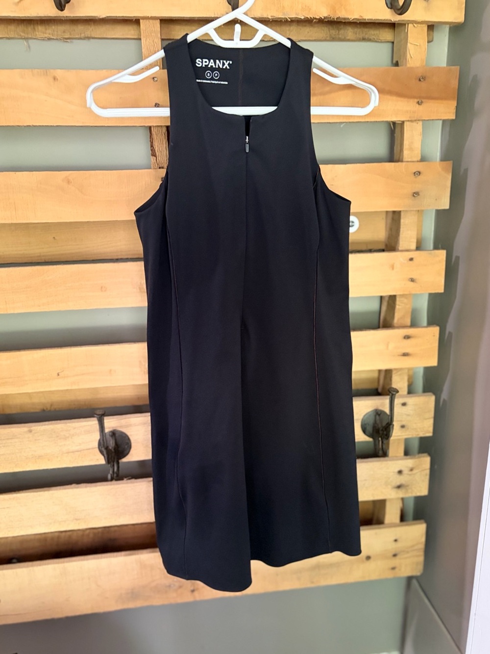 Spanx Get Moving Zip Front Activewear Dress Very Black Shaper Shorts Small
